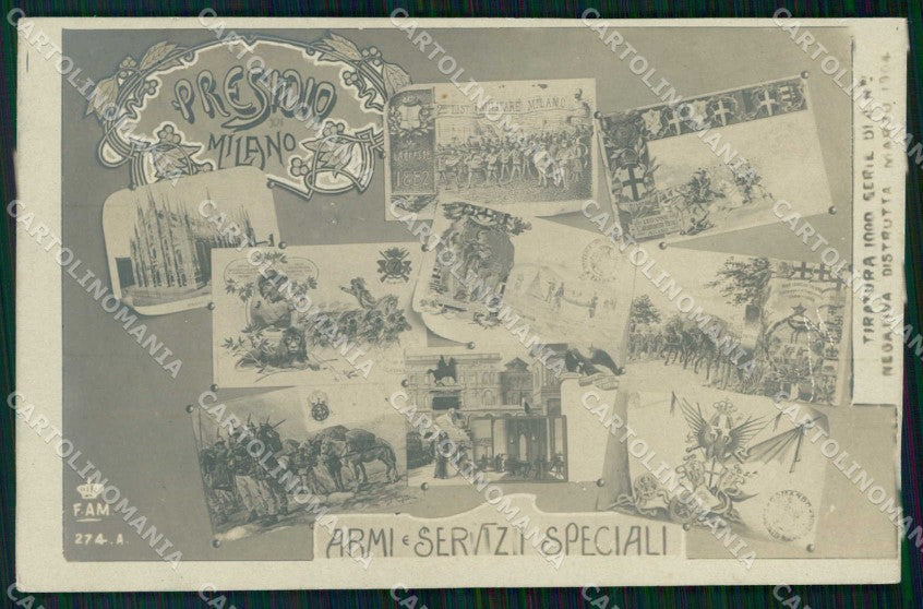 Milano Città Presidio Armi Servizi Speciali Alpini Foto cartolina RT5880 – fronte