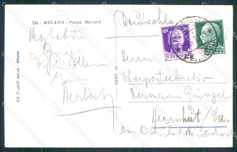 Milano Città Piazza Mercanti Foto cartolina RT5890 – retro