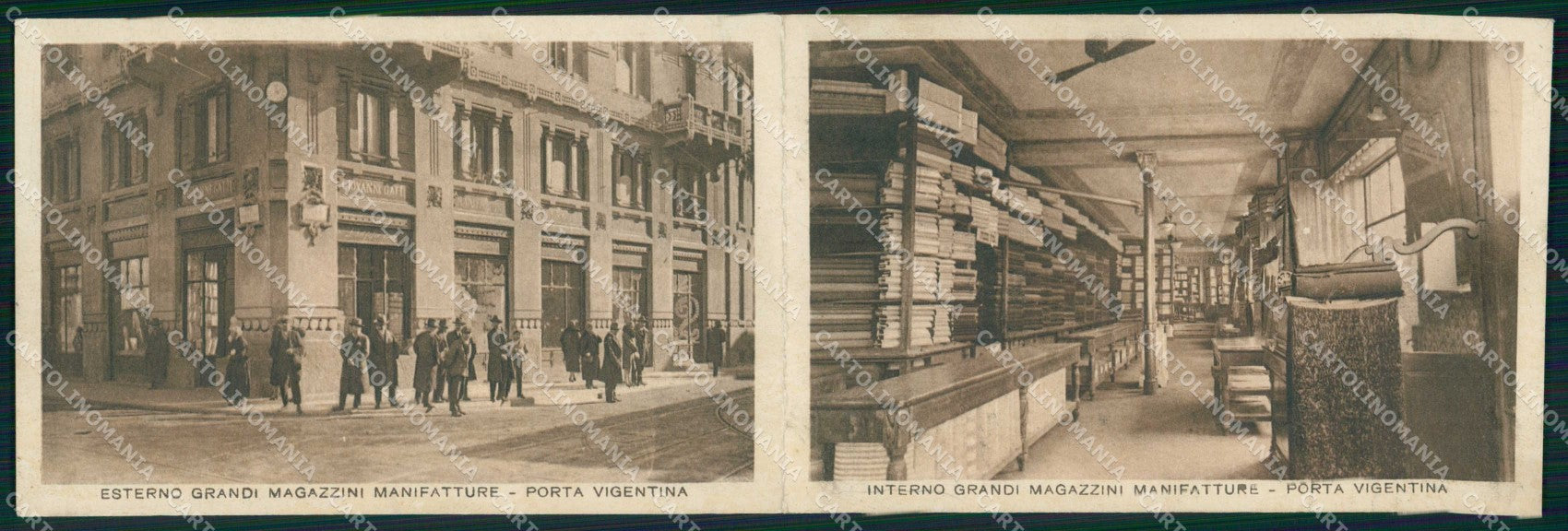 Milano Città Interno Esterno Grandi Magazzini Doppia cartolina RT5895 – fronte