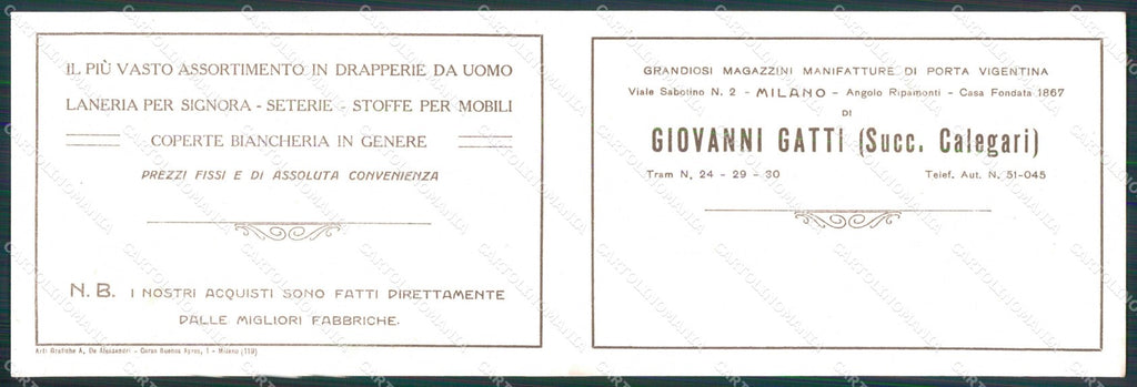 Milano Città Interno Esterno Grandi Magazzini Doppia cartolina RT5895 – retro
