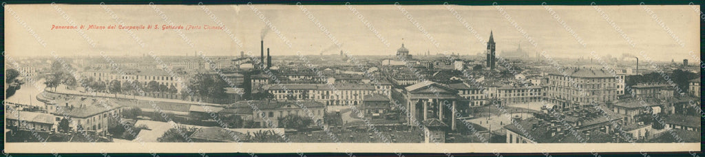 Milano Città Veduta dal Campanile di San Gottardo Tripla cartolina RT5915 – fronte