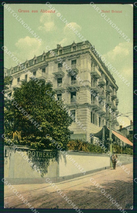 Croazia Croatia Abbazia Opatija Saluti da Hotel Bristol cartolina RT5923 – fronte