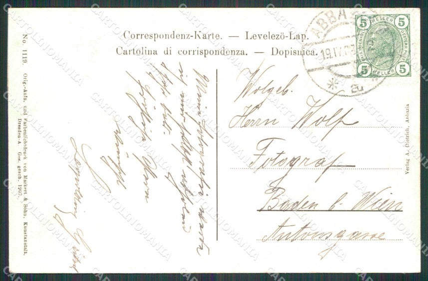 Croazia Croatia Abbazia Opatija Molo con Barche cartolina RT5928 – retro