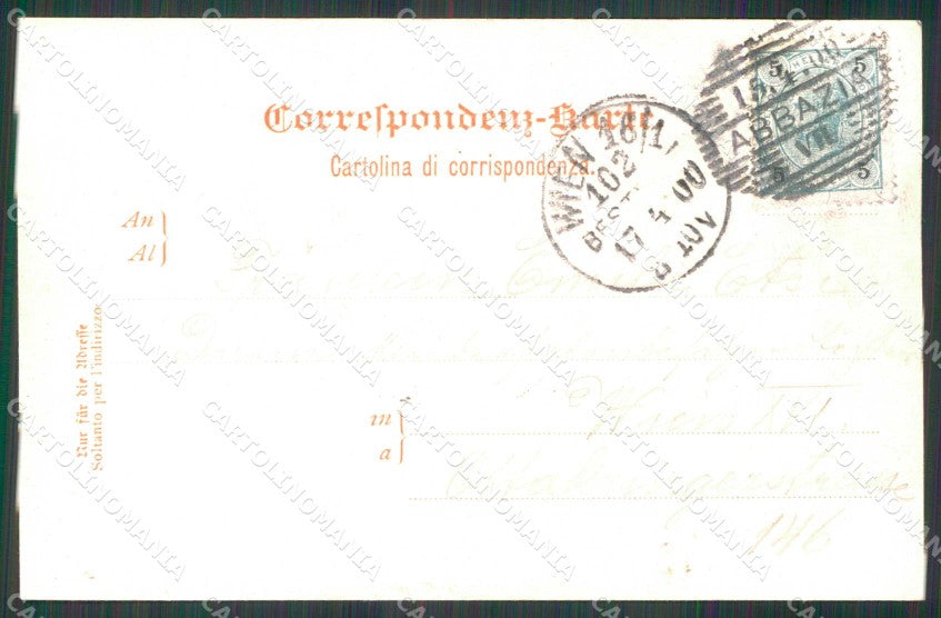 Croazia Croatia Abbazia Opatija Saluti da Hotel Quarnero cartolina RT5931 – retro