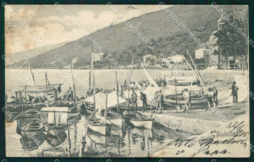 Croazia Croatia Abbazia Opatija Barche ABRASA cartolina RT5942 – fronte