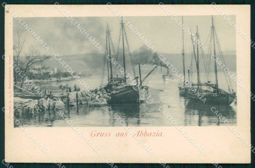 Croazia Croatia Abbazia Opatija Saluti da Barche cartolina RT5944 – fronte