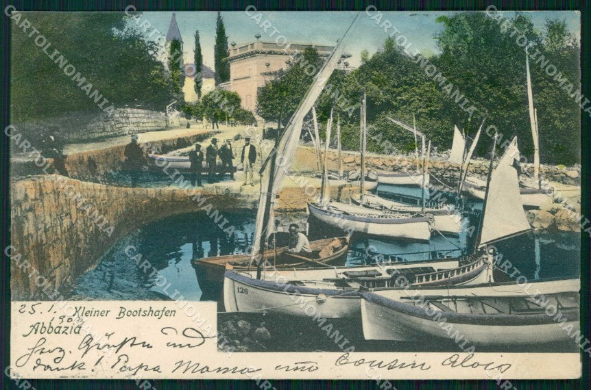 Croazia Croatia Abbazia Opatija Barche cartolina RT5950 – fronte