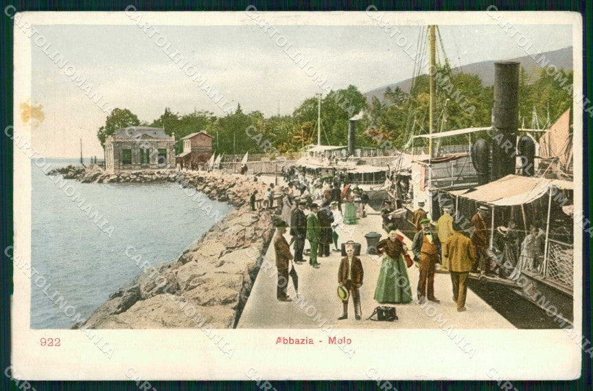 Croazia Croatia Abbazia Opatija Molo Battelli cartolina RT5975 – fronte