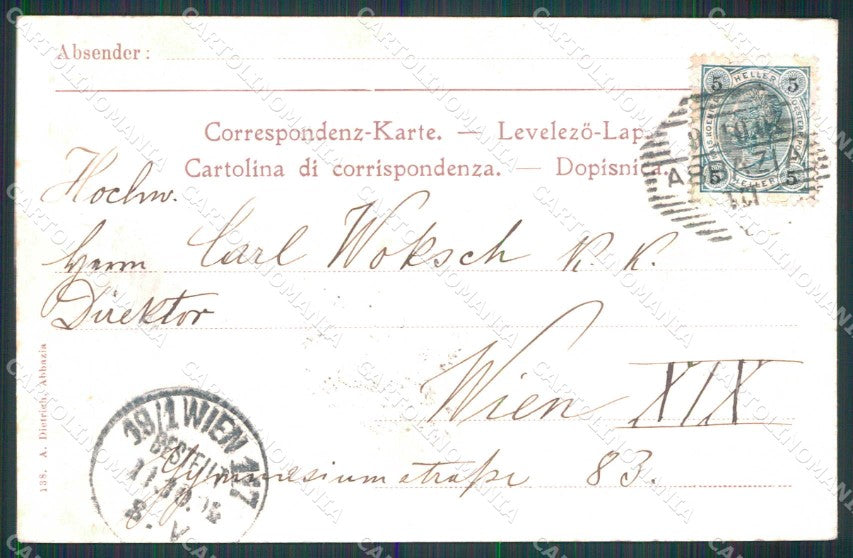 Croazia Croatia Abbazia Opatija Passeggiata cartolina RT5978 – retro