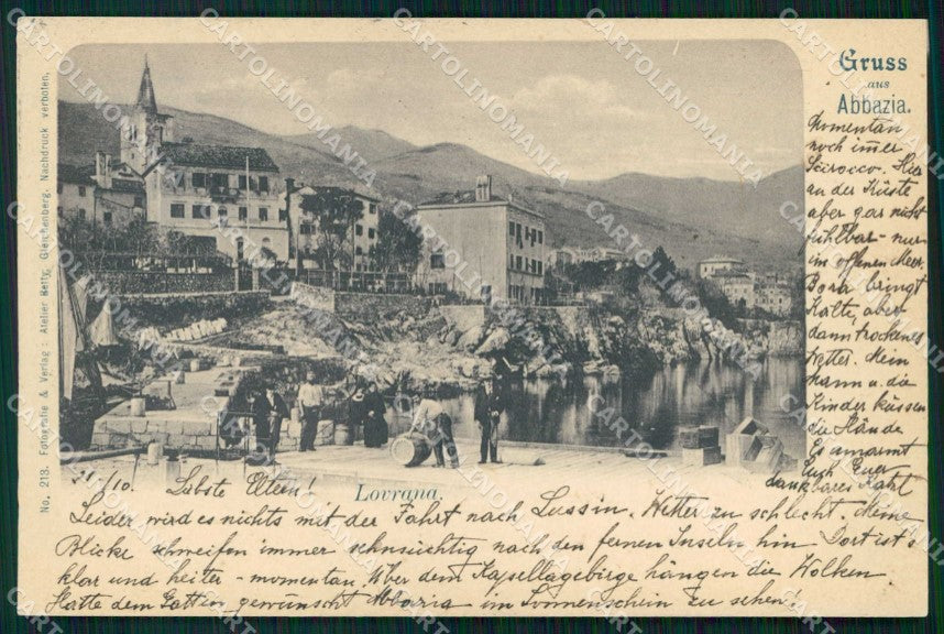 Croazia Croatia Abbazia Opatija Laurana Saluti da cartolina RT5980 – fronte