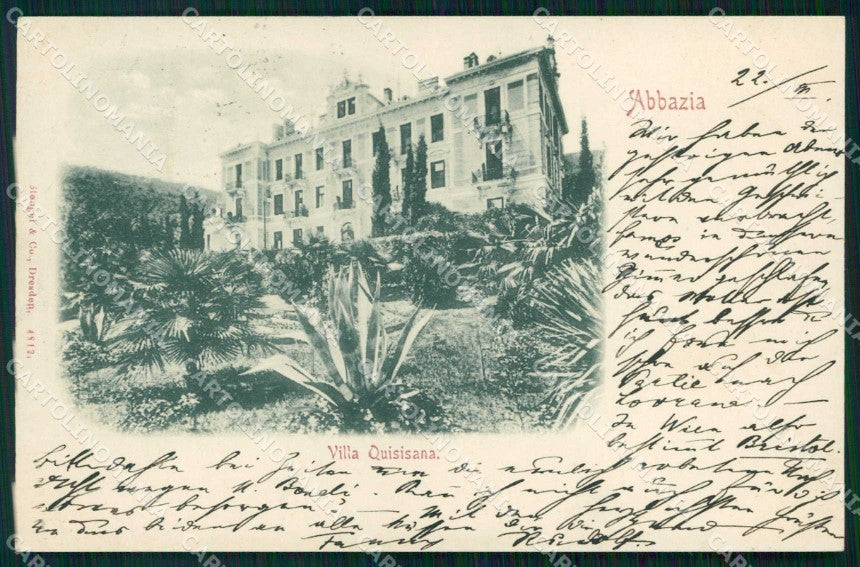 Croazia Croatia Abbazia Opatija Villa Quisisana Stengel 4813 cartolina RT5983 – fronte