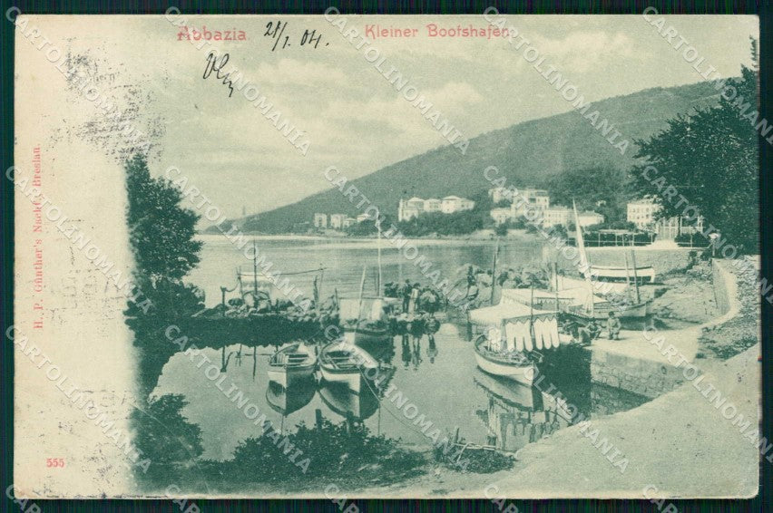 Croazia Croatia Abbazia Opatija Molo con Barche cartolina RT5985 – fronte
