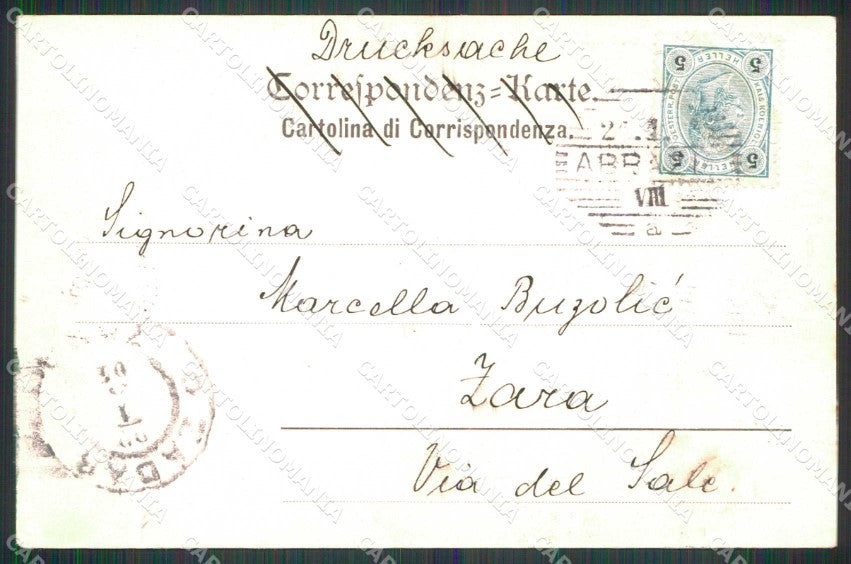 Croazia Croatia Abbazia Opatija Molo con Barche cartolina RT5985 – retro