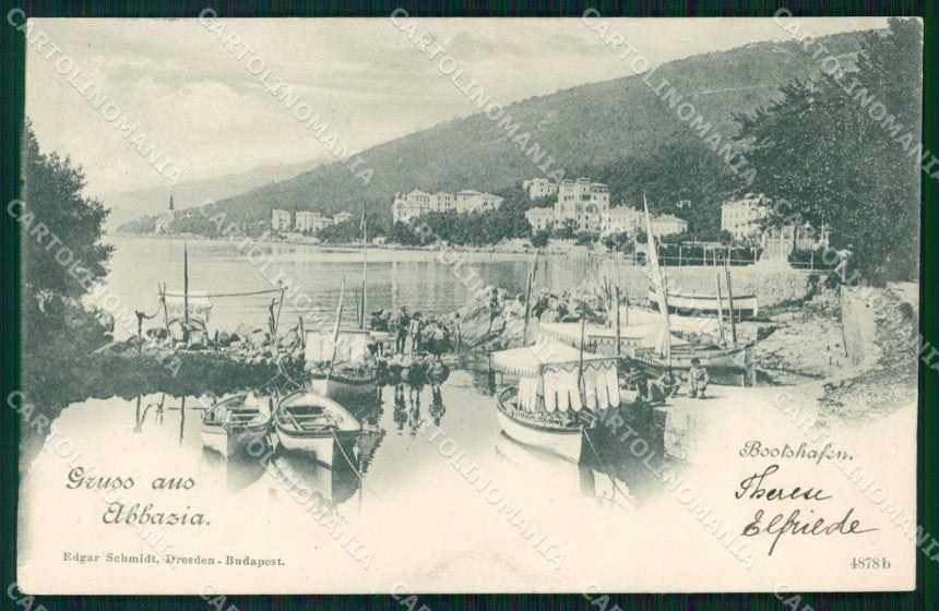Croazia Croatia Abbazia Opatija Saluti da Barche cartolina RT5993 – fronte