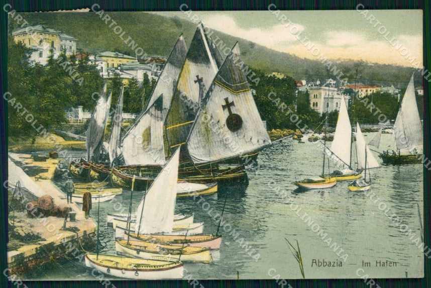 Croazia Croatia Abbazia Opatija Porto Velieri cartolina RT6006 – fronte