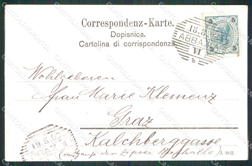 Croazia Croatia Abbazia Opatija Saluti da Barca a Vela cartolina RT6010 – retro