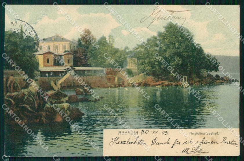 Croazia Croatia Abbazia Opatija Baia dell'Angiolina cartolina RT6011 – fronte