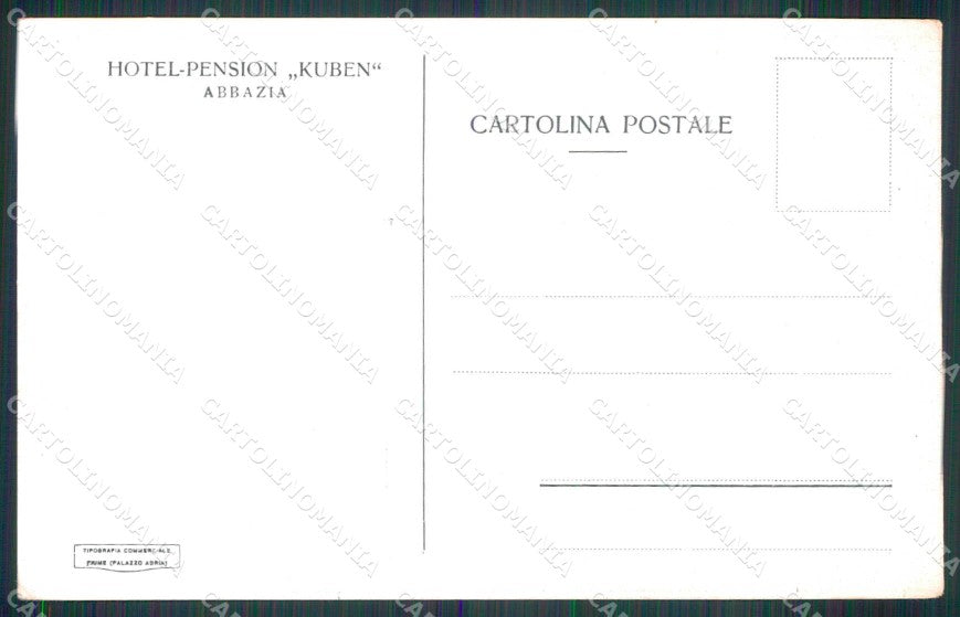 Croazia Croatia Abbazia Opatija Hotel Pension Kuben cartolina RT6022 – retro