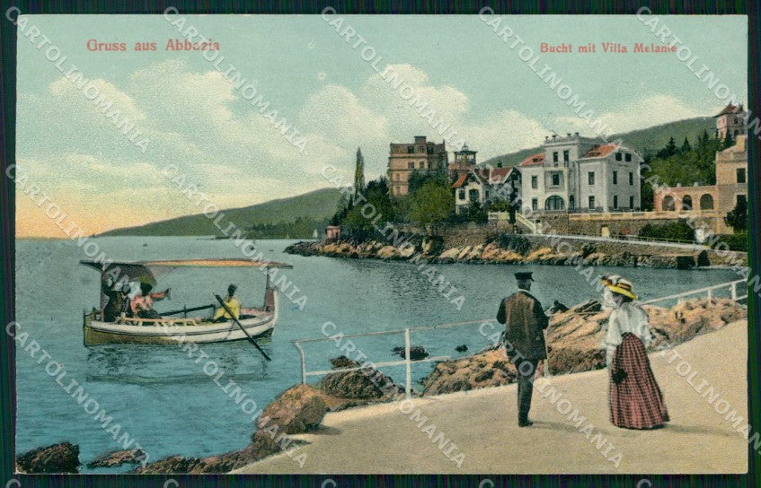 Croazia Croatia Abbazia Opatija Saluti da Villa Melanie cartolina RT6024 – fronte