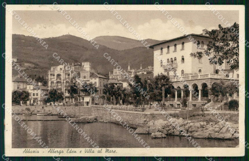 Croazia Croatia Abbazia Opatija Albergo Eden PIEGATA Foto cartolina RT6025 – fronte