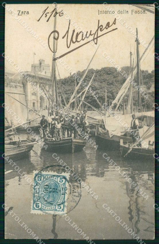 Croazia Croatia Zara Zadar Interno della Fossa Barche cartolina RT6062 – fronte