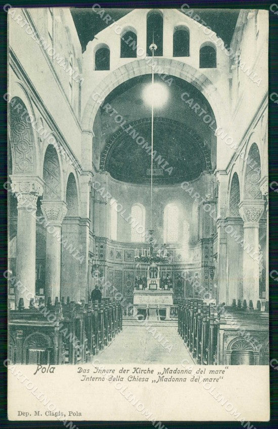 Croazia Croatia Pola Pula Interno Chiesa Madonna del Mare cartolina RT6143 – fronte