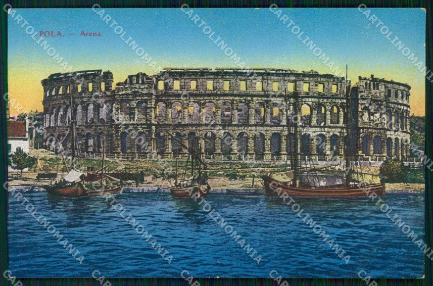 Croazia Croatia Pola Pula Arena Barche cartolina RT6171 – fronte