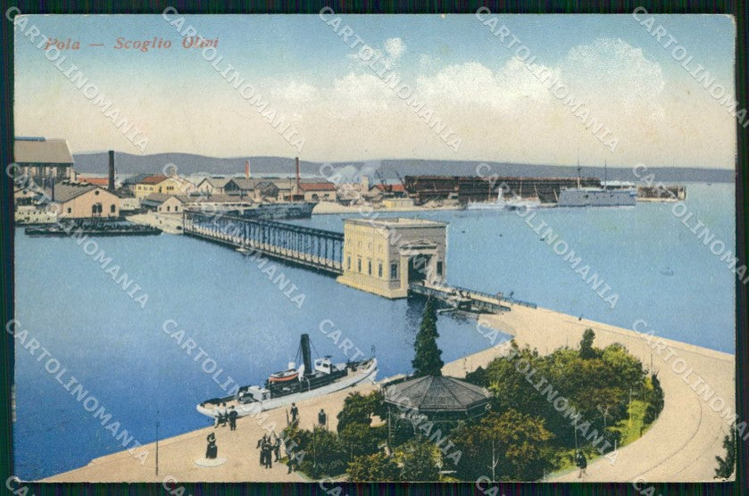 Croazia Croatia Pola Pula Scoglio Olivi Piroscafo cartolina RT6192 – fronte