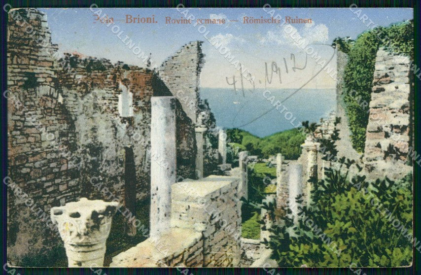 Croazia Croatia Pola Pula Brioni Rovine Romane SCOLLATA cartolina RT6215 – fronte