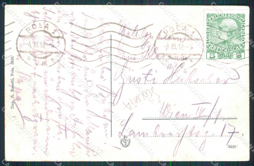 Croazia Croatia Pola Pula Brioni Rovine Romane SCOLLATA cartolina RT6215 – retro