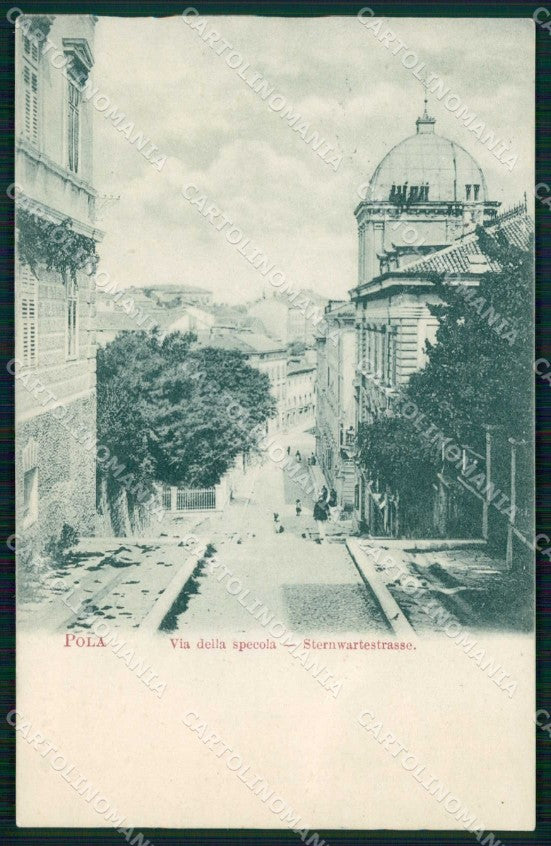 Croazia Croatia Pola Pula Via della Specola PIEGATA cartolina RT6227 – fronte