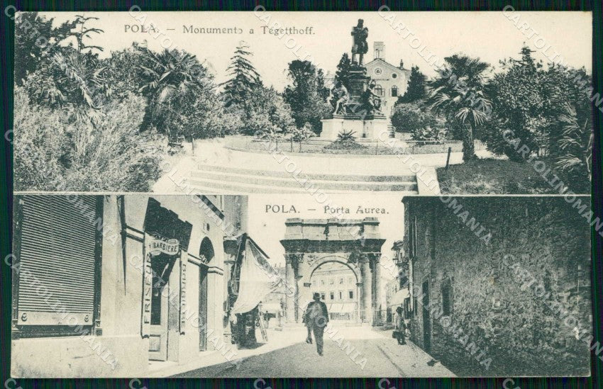 Croazia Croatia Pola Pula Tegetthoff Porta Aurea Barbiere cartolina RT6236 – fronte