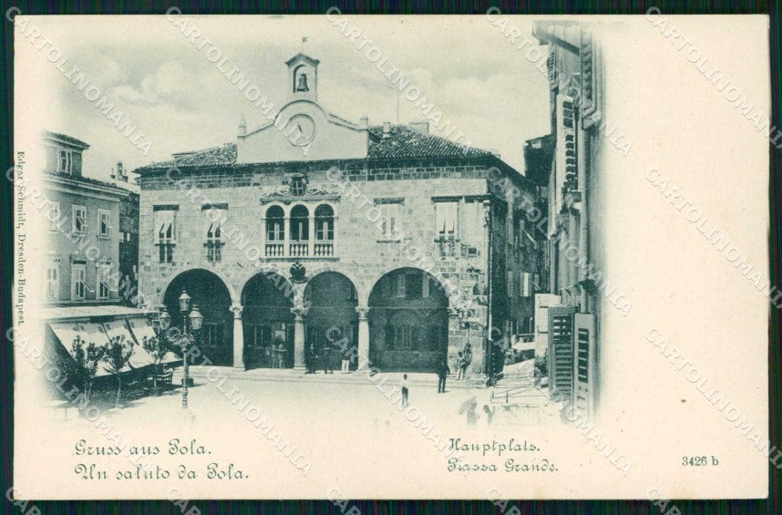 Croazia Croatia Pola Pula Saluto da Piazza Grande cartolina RT6243 – fronte