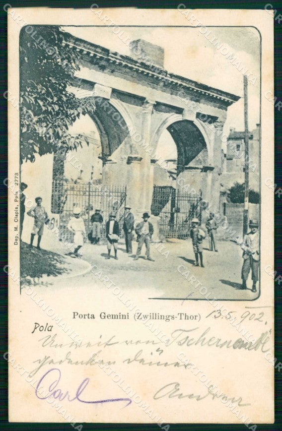 Croazia Croatia Pola Pula Porta Gemini cartolina RT6245 – fronte