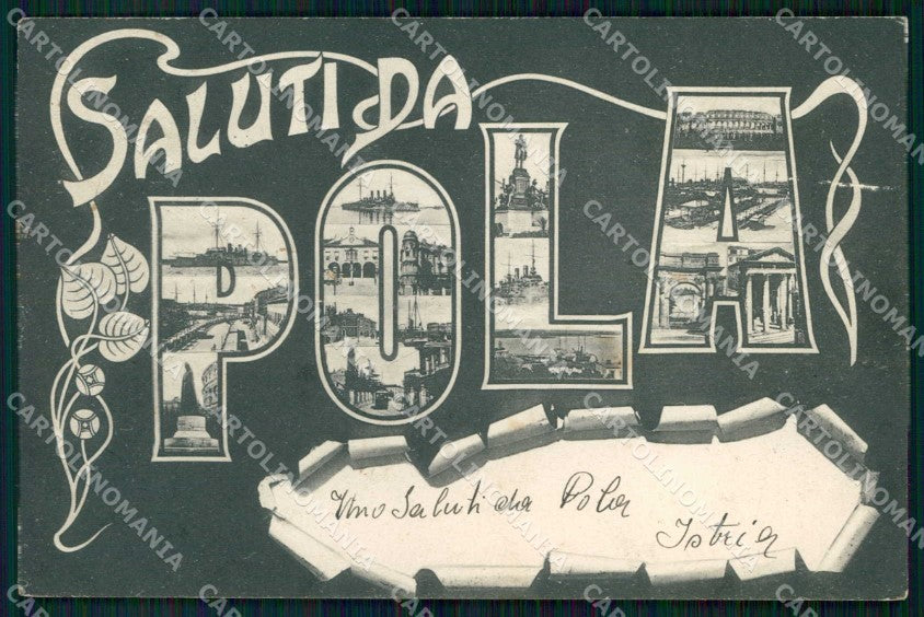 Croazia Croatia Pola Pula Saluti da ABRASA cartolina RT6253 – fronte