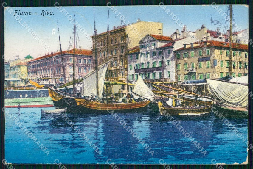 Croazia Croatia Fiume Rijeka Riva Barche ABRASA cartolina RT6275 – fronte