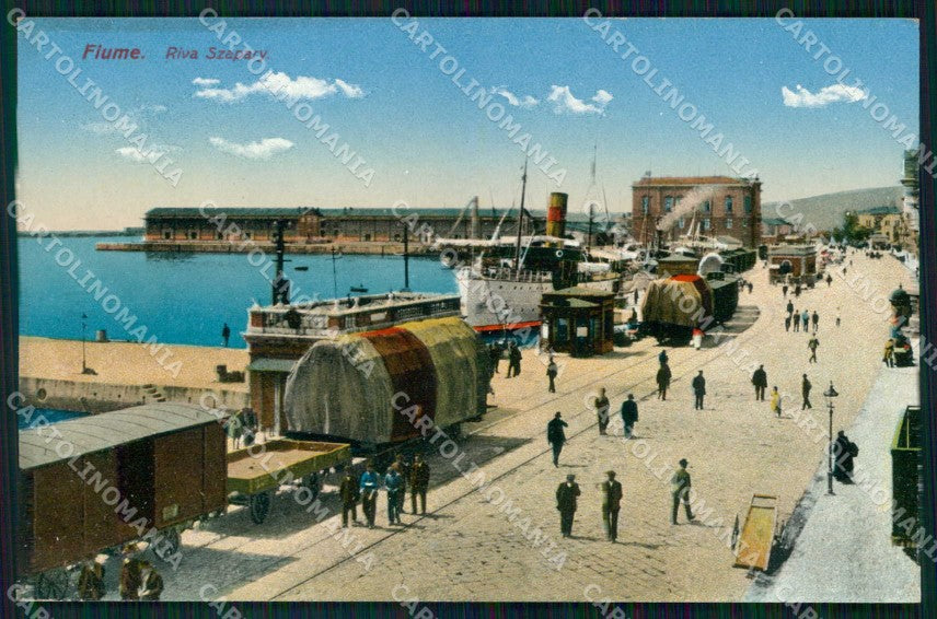 Croazia Croatia Fiume Rijeka Riva Szapary Barche cartolina RT6283 – fronte