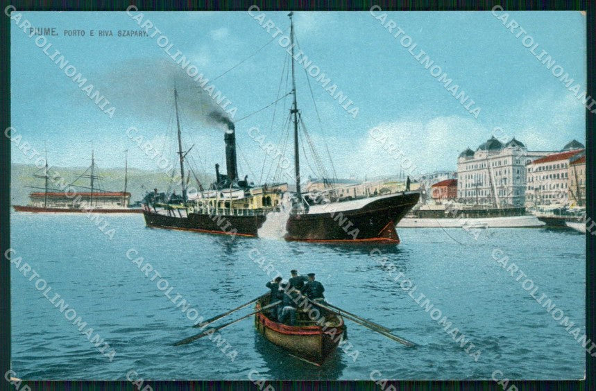 Croazia Croatia Fiume Rijeka Porto Riva Szapary Piroscafo cartolina RT6285 – fronte