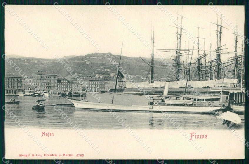 Croazia Croatia Fiume Rijeka Porto Barche Stengel 4763 cartolina RT6291 – fronte