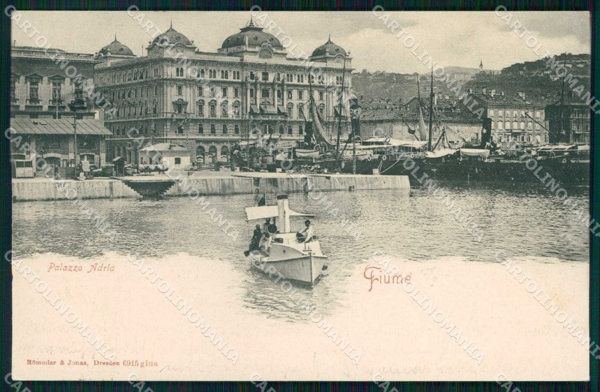 Croazia Croatia Fiume Rijeka Palazzo Adria Barche cartolina RT6308 – fronte