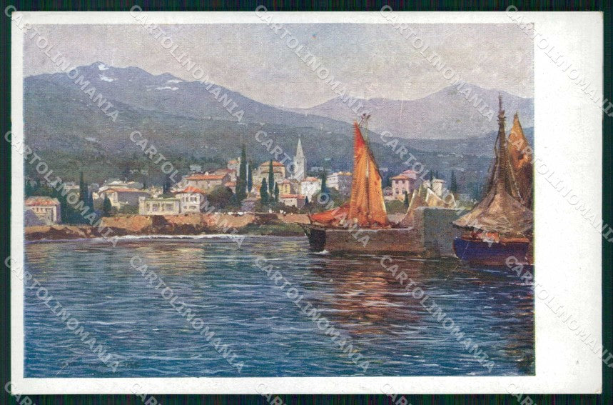 Croazia Croatia Laurana Lovran Barche cartolina RT6317 – fronte