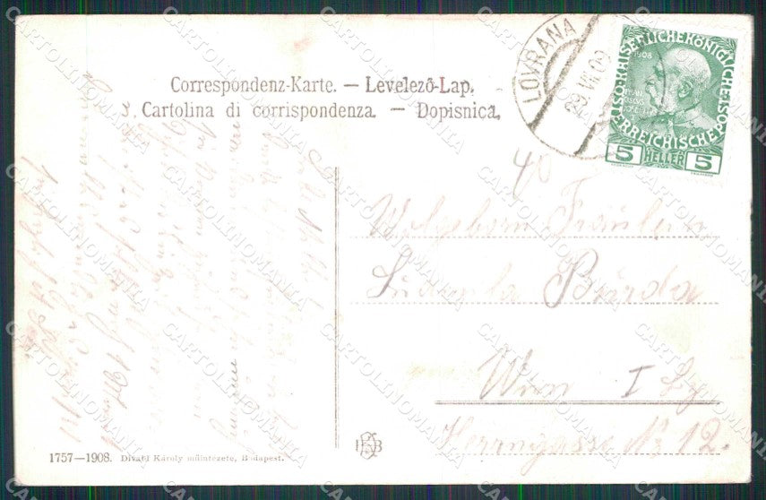 Croazia Croatia Laurana Lovrana Vista dal Porto Barca cartolina RT6341 – retro