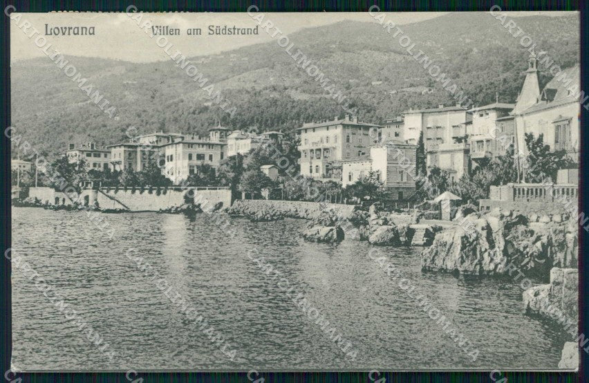 Croazia Croatia Laurana Lovrana Ville su Spiaggia cartolina RT6345 – fronte