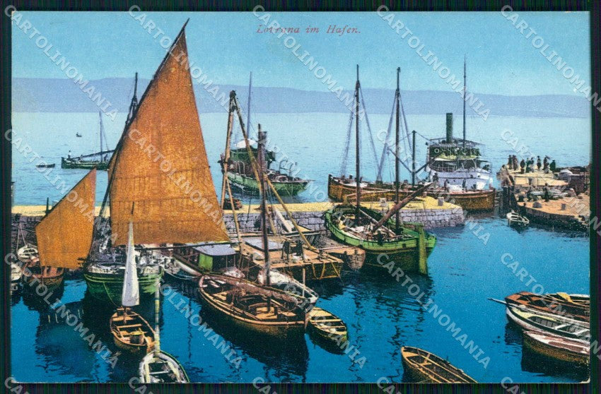 Croazia Croatia Laurana Lovrana Porto con Barche cartolina RT6350 – fronte