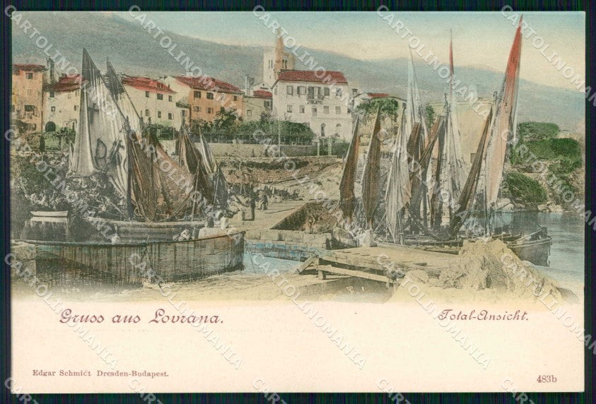 Croazia Croatia Laurana Lovrana Saluti da Barche cartolina RT6357 – fronte