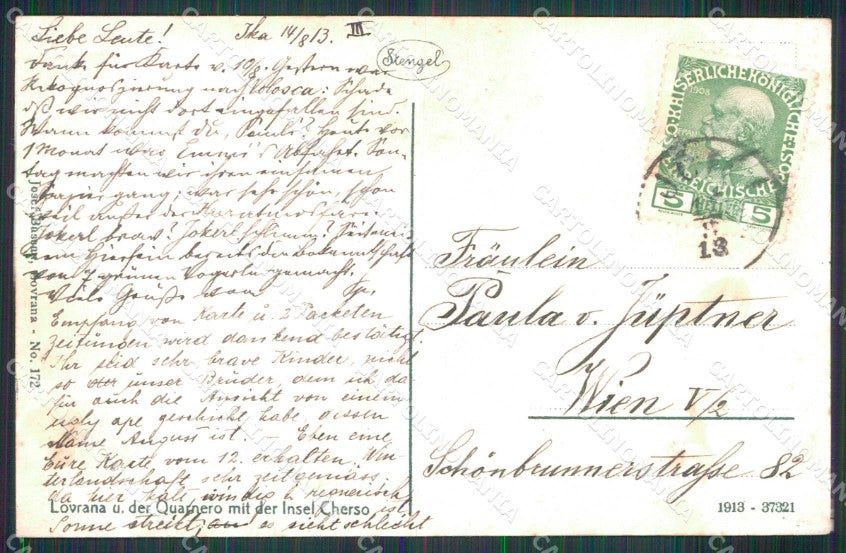 Croazia Croatia Laurana Lovrana Chiaro di Luna Stengel 37321 cartolina RT6369 – retro