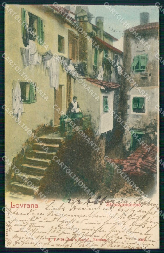 Croazia Croatia Laurana Lovrana Motivo di Strada cartolina RT6371 – fronte