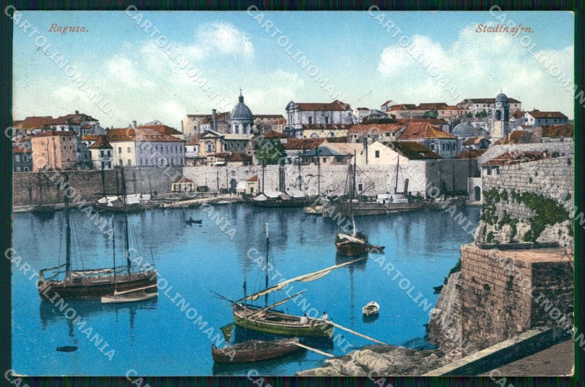 Croazia Croatia Ragusa Dubrovnik Porto Vecchio Barche cartolina RT6431 – fronte