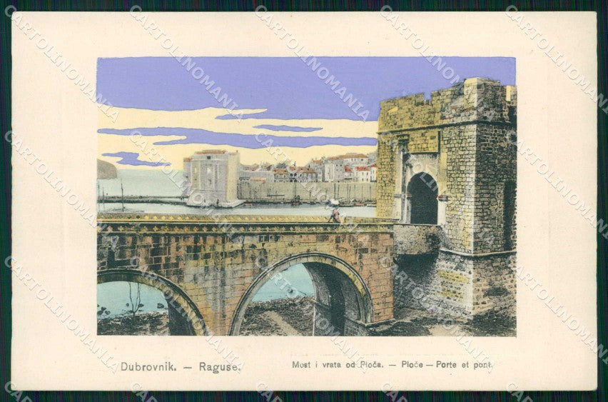 Croazia Croatia Ragusa Dubrovnik Porta Ponte cartolina RT6435 – fronte