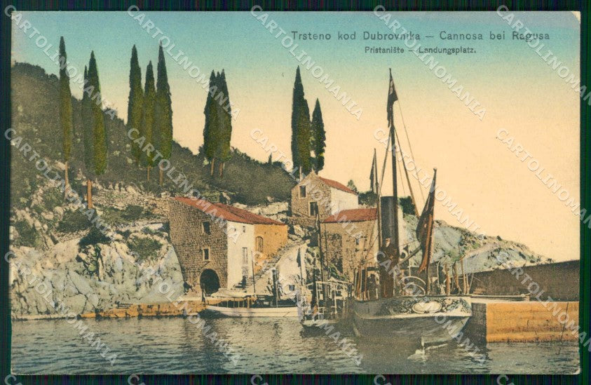 Croazia Croatia Ragusa Dubrovnik Molo Barche cartolina RT6444 – fronte